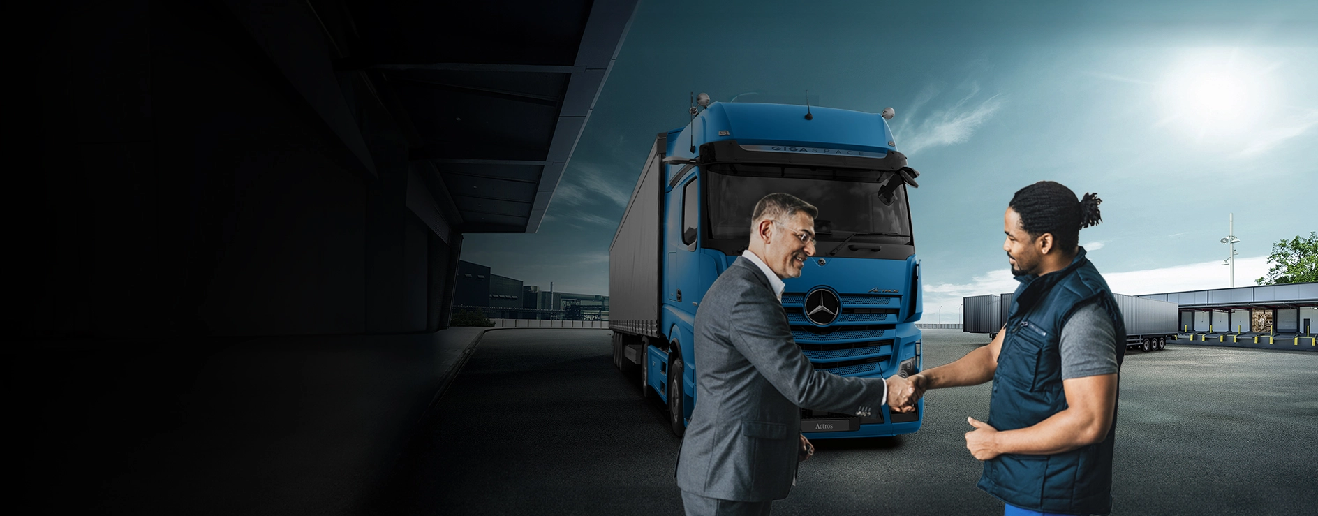 Business partners reviewing a contract, Truck Finance